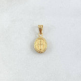 Pendant Milagrosa Virgin 0.4gr / 2cm / Matte Oval Yellow Gold 18K