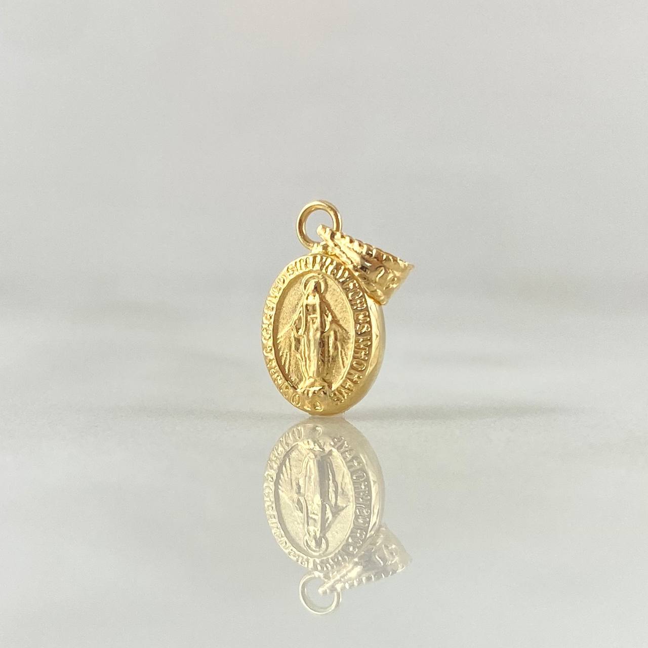 Pendant Milagrosa Virgin 0.4gr / 2cm / Matte Oval Yellow Gold 18K