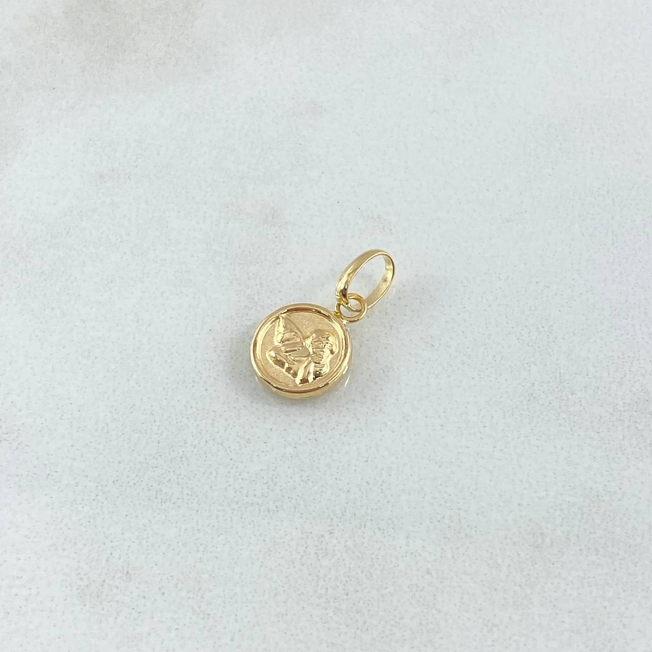 Pendant Angel 0.4gr / 0.6in / Smooth Bail 18K Gold ©