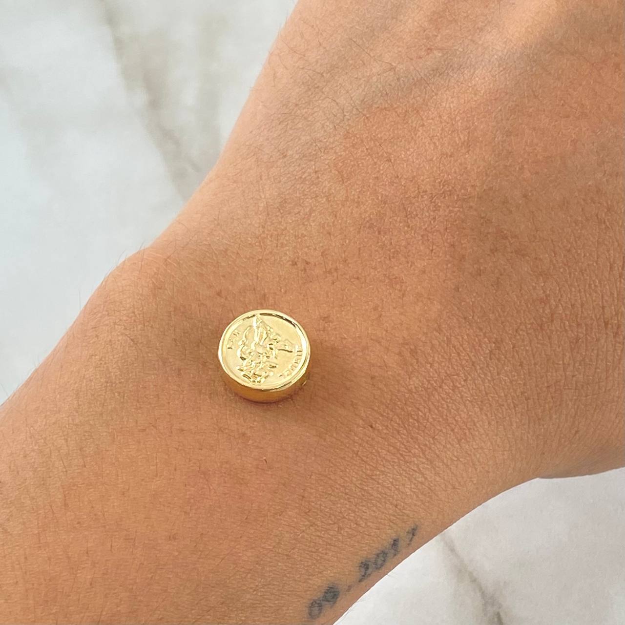 Charm San Miguel Arcangel 0.6gr / 1cm / Yellow Gold Drum 18K