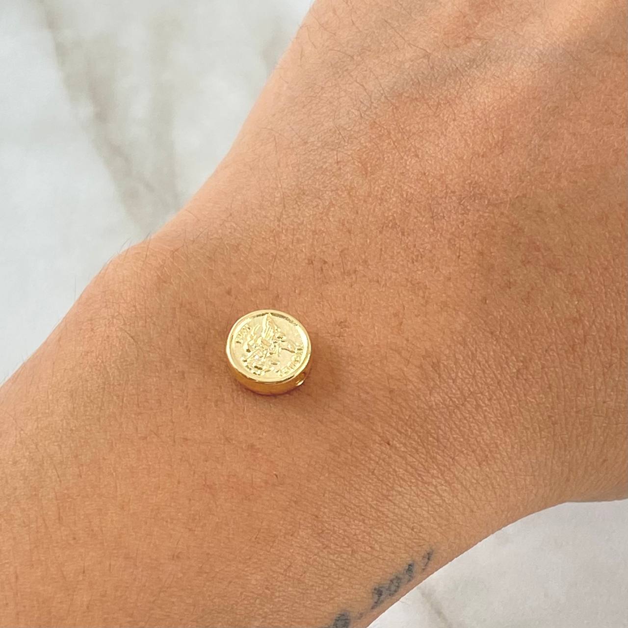 Herraje San Miguel Arcangel 0.45gr / 9.2mm Tambor Oro Amarillo 18K