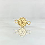 Herraje Letra X 0.45gr / 1.5cm / Circulo Bordeado Oro Amarillo 18K *