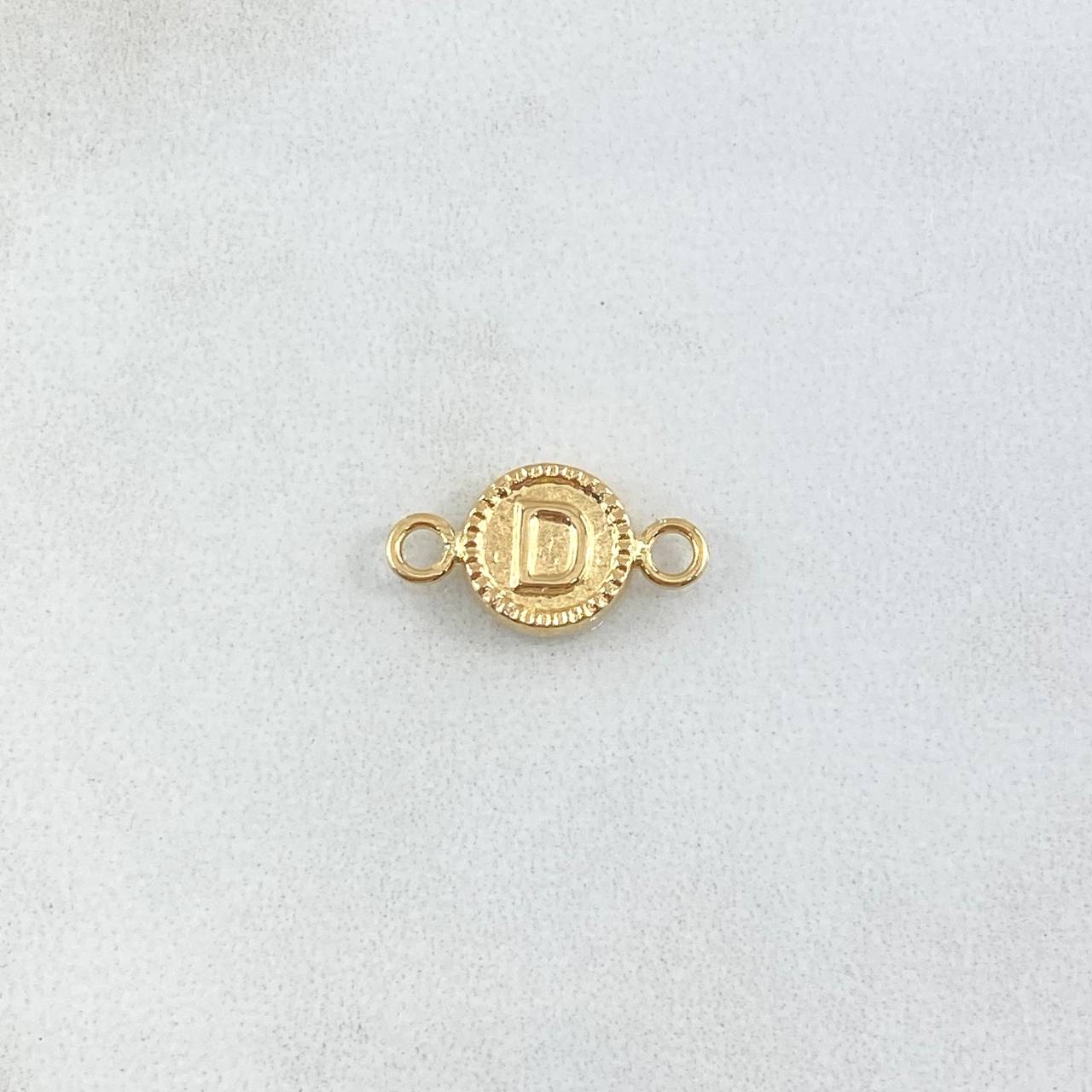 Charm Letter D 0.45gr / 1.5cm / Yellow Gold Edged Circle 18K ©