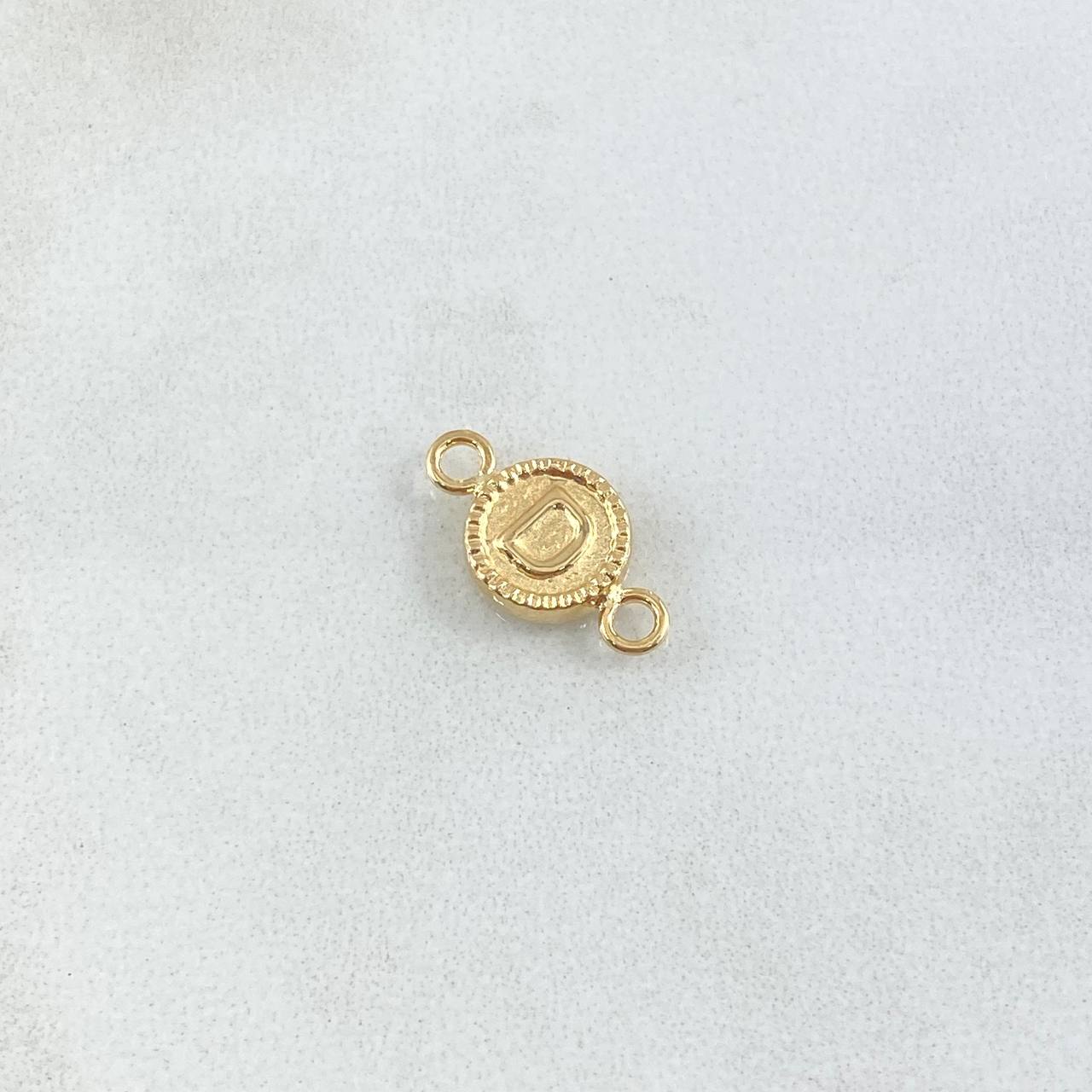 Charm Letter D 0.45gr / 1.5cm / Yellow Gold Edged Circle 18K ©