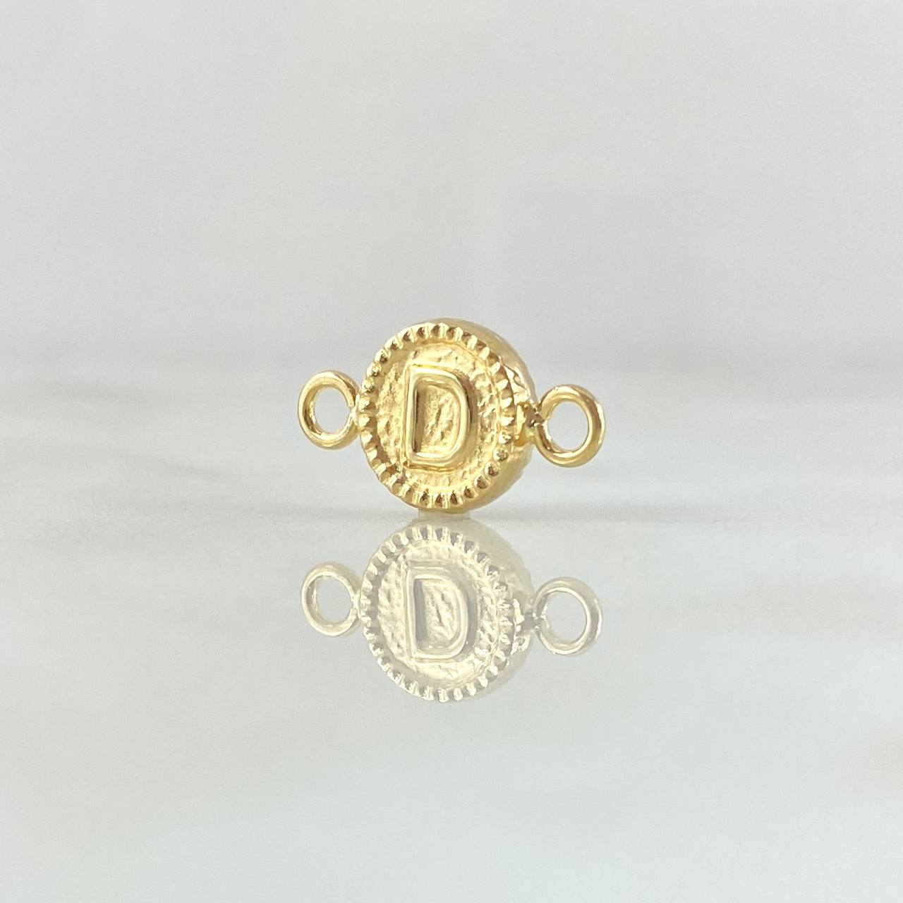 Herraje Letra D 0.45gr / 1.5cm / Circulo Bordeado Oro Amarillo 18K *