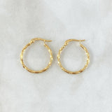 Hoop Earrings Kari 1.05gr / 2.2cm / Twisted Yellow Gold 18K
