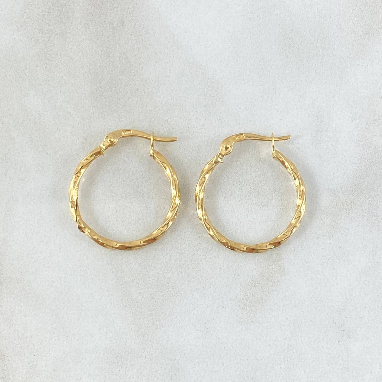 Candongas Kari 1gr / 2.2cm / Entorchadas Oro Amarillo 18K