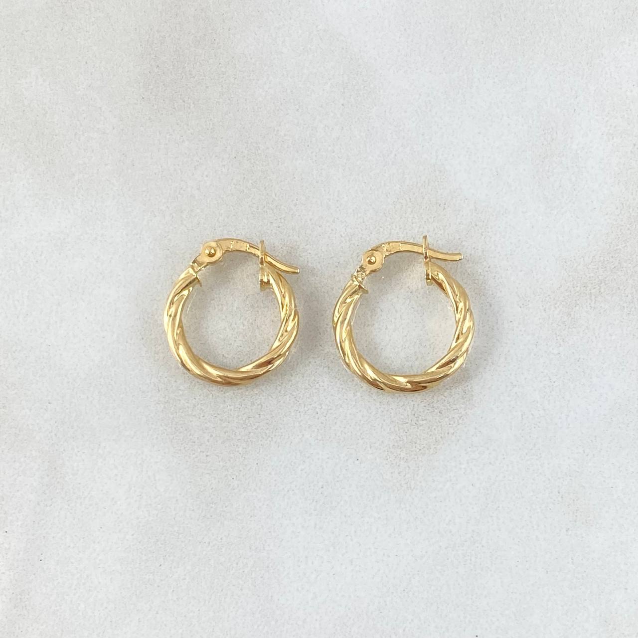 Candongas Lizy 0.95gr / 1.7cm / Entorchadas Oro Amarillo 18K *