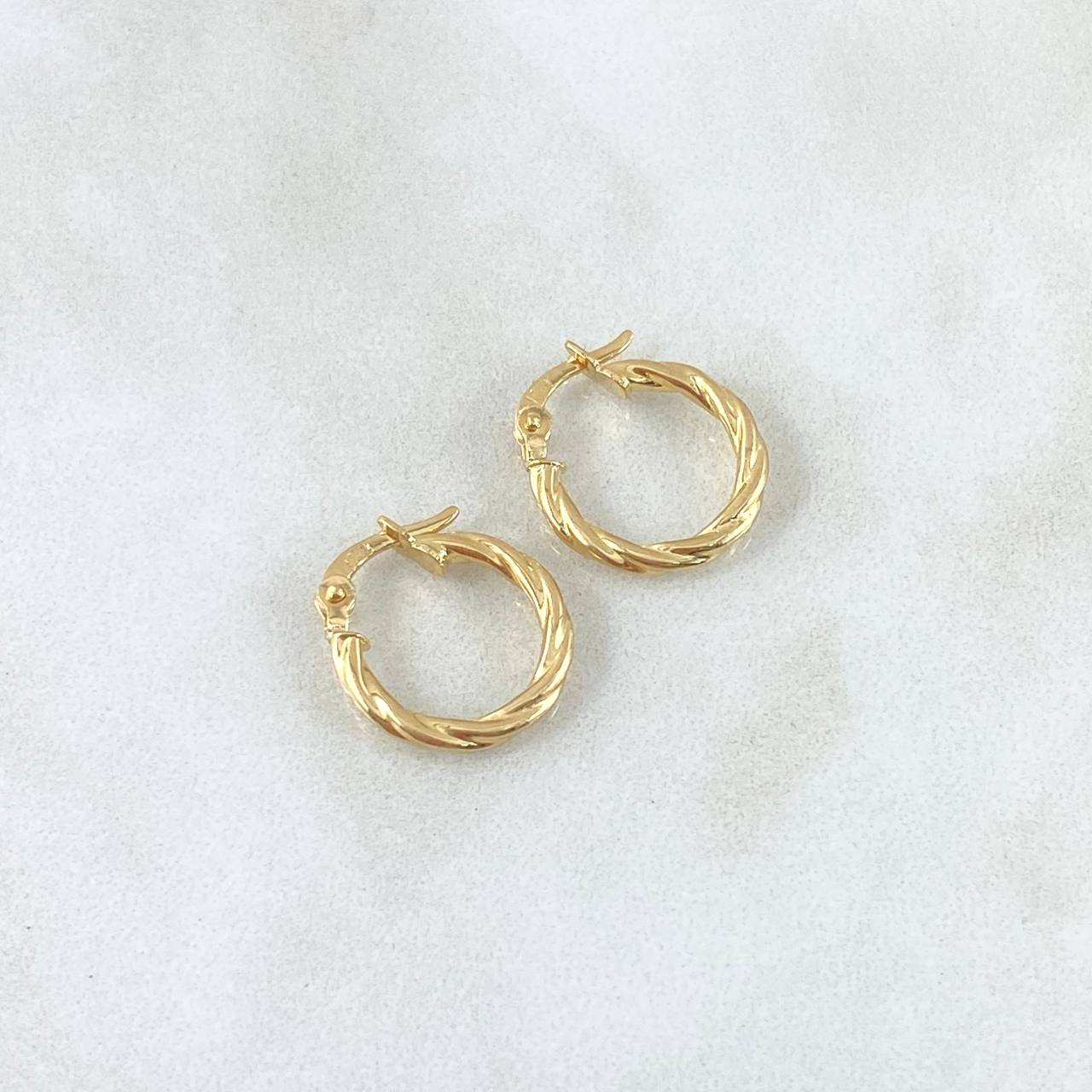 Candongas Lizy 0.95gr / 1.7cm / Entorchadas Oro Amarillo 18K *