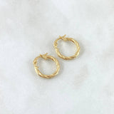 Candongas Lizy 1gr / 1.7cm / Entorchadas Oro Amarillo 18K *