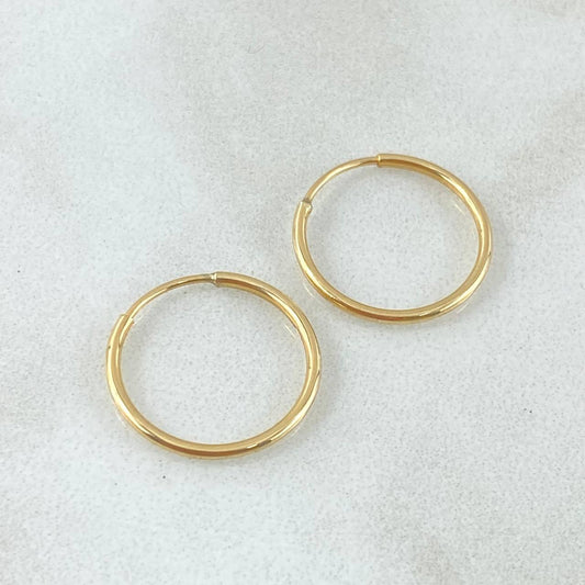 Candongas Mini Aro 0.6gr / 1.5cm / Oro 18K