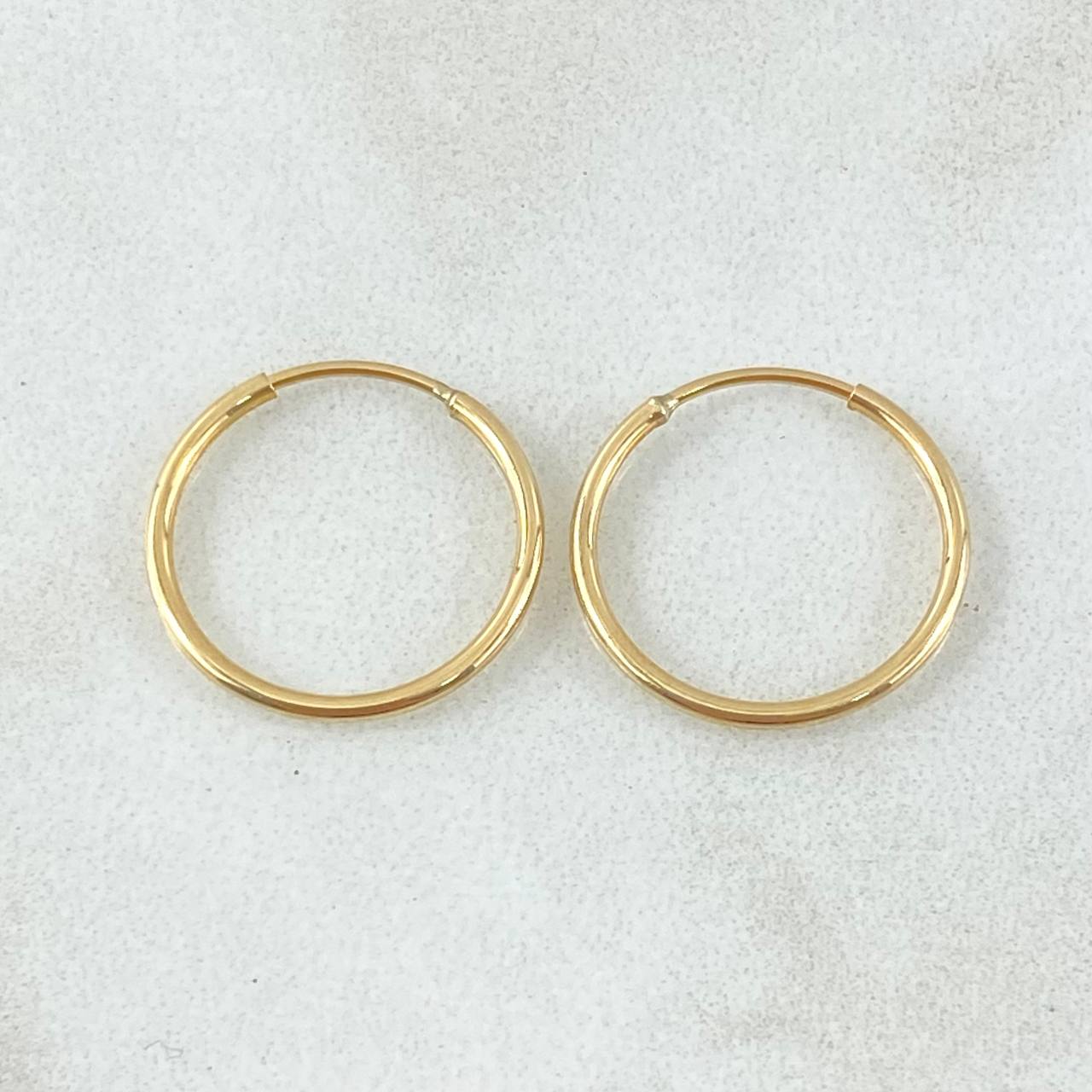 Polished Hoop Earrings 0.75gr / 1.7cm / 18K Yellow Gold