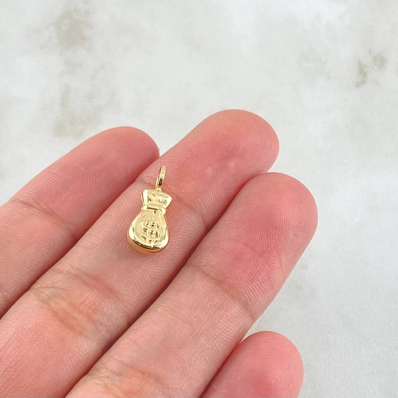 Money Bag Pendant 0.45gr / 1.5cm / 18K Gold *