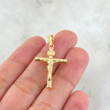 Dije Cruz Cristo 1.25gr / 1 1/2 in / Oro Amarillo 18K *