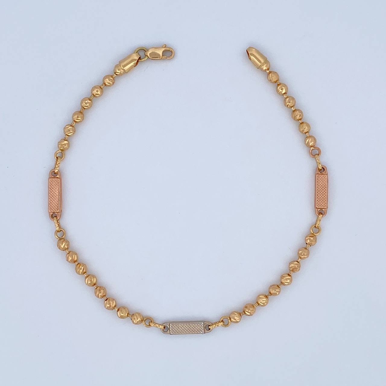 Military Bracelet Rectangular Link 6.75gr / 8.5in / 18K Gold &