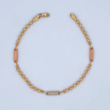 Military Bracelet Rectangular Link 6.75gr / 8.5in / 18K Gold &