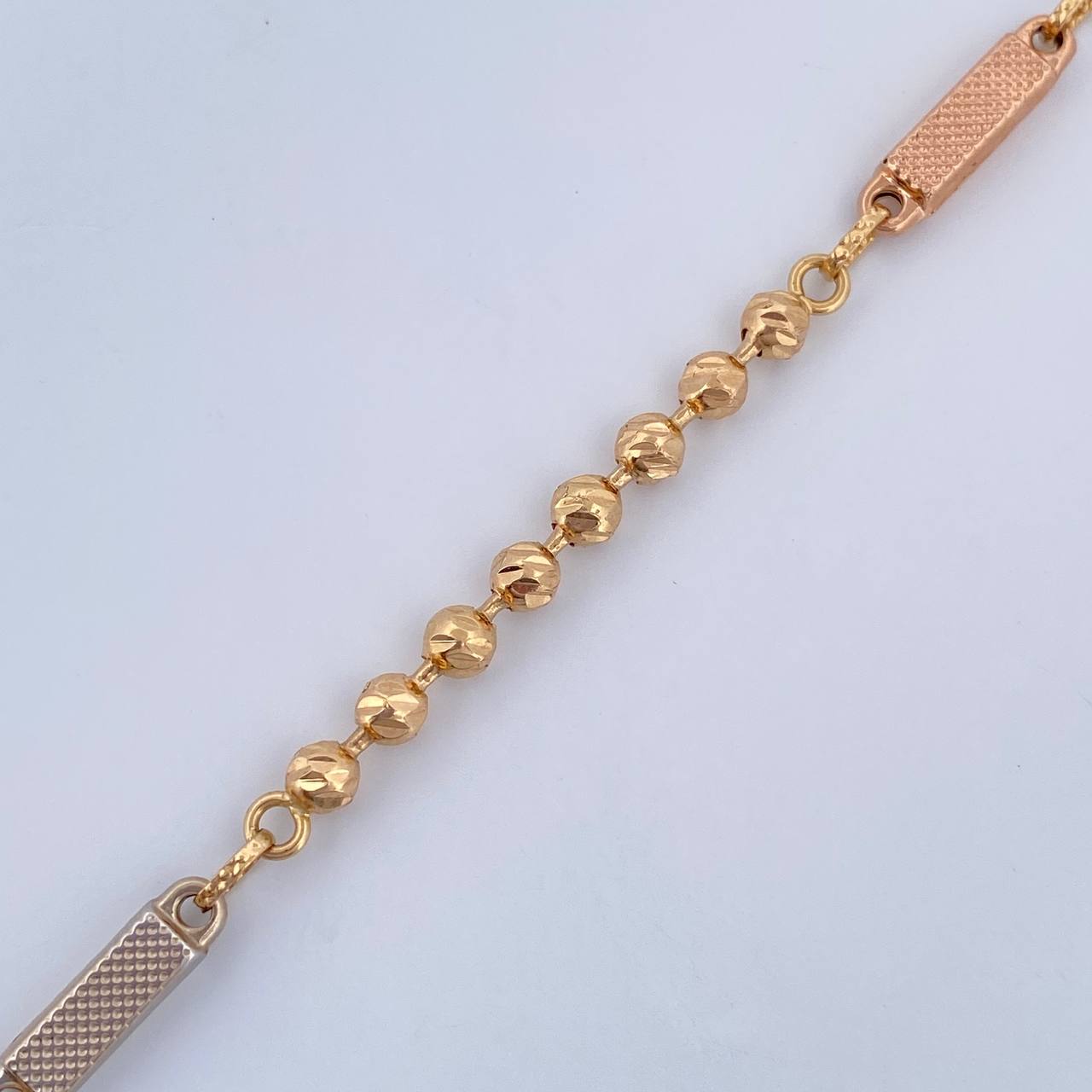 Military Bracelet Rectangular Link 6.75gr / 8.5in / 18K Gold &