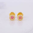 Stud Earrings Sparkle Center 0.65g / in / 4.9mm Yellow Gold 18K