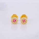 Stud Earrings Sparkle Center 0.65g / in / 4.9mm Yellow Gold 18K