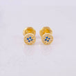 Stud Earrings Sparkle Center 0.7g / in / 4.9mm Yellow Gold 18K