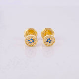 Stud Earrings Sparkle Center 0.7g / in / 4.9mm Yellow Gold 18K