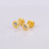 Stud Earrings Sparkle Center 0.7g / in / 4.9mm Yellow Gold 18K