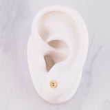 Stud Earrings Sparkle Center 0.7g / in / 4.9mm Yellow Gold 18K