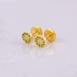 Stud Earrings Dense Circle 0.65g / in / 4.9mm Yellow Gold 18K
