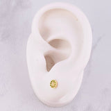 Stud Earrings Dense Circle 0.7g / in / 4.9mm Yellow Gold 18K