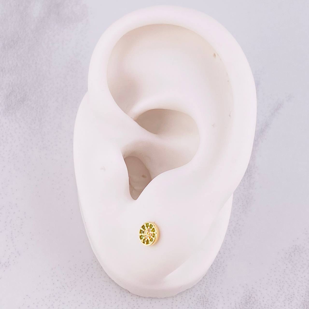Stud Earrings Dense Circle 0.7g / in / 4.9mm Yellow Gold 18K
