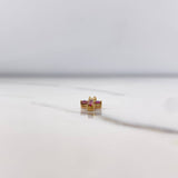 Dije Cruz 0.5gr / 1.4cm / Rubíes 22pts Oro Amarillo 18K &