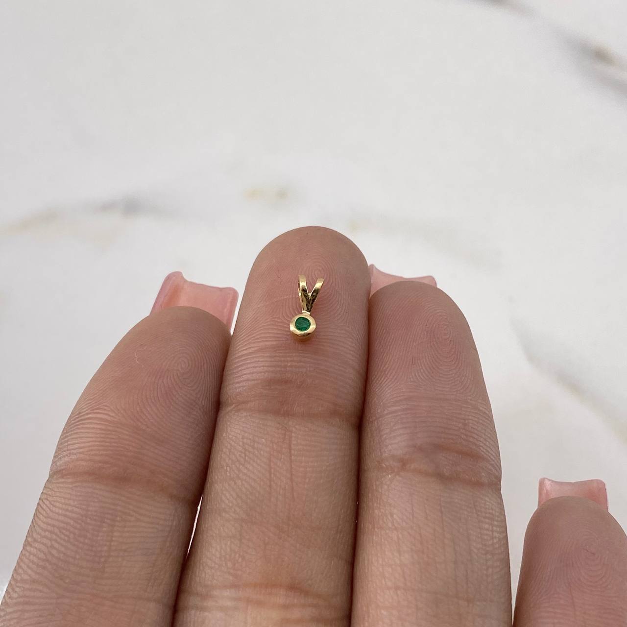 Pendant Bezel 0.2gr / 0.8cm / Emerald 3pts 18K Yellow Gold &