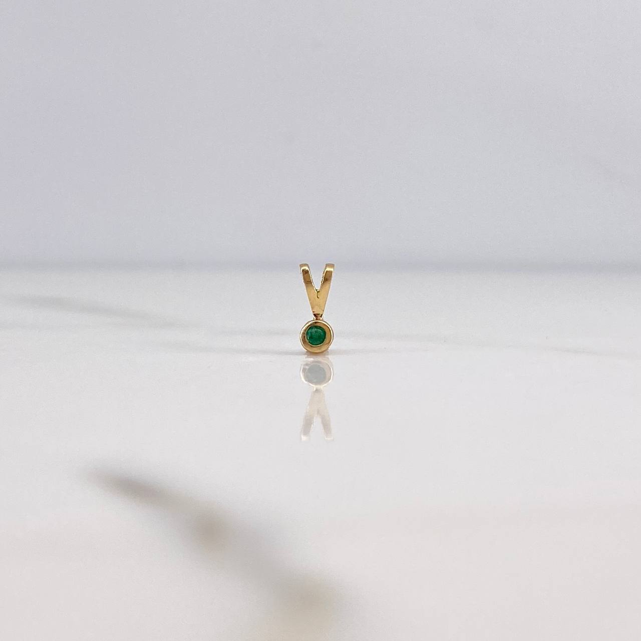 Pendant Bezel 0.2gr / 0.8cm / Emerald 3pts 18K Yellow Gold &