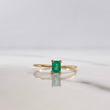 Solitaire Ring Rectangle 1.05gr / T6 / Emerald 27pts 18K Yellow Gold (Jewel) &