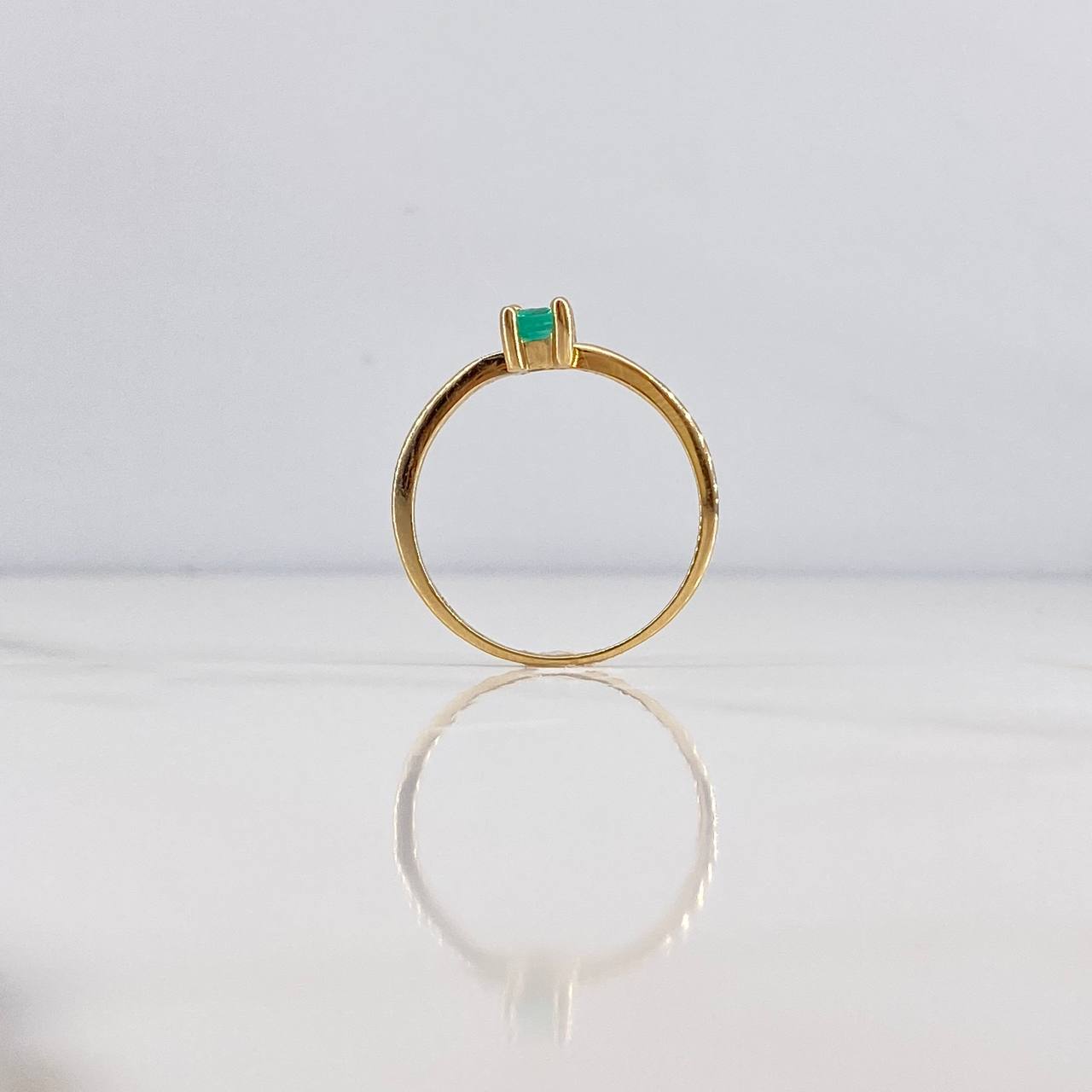 Solitaire Ring Rectangle 1.05gr / T6 / Emerald 27pts 18K Yellow Gold (Jewel) &