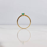Solitaire Ring Rectangle 1.05gr / T6 / Emerald 27pts 18K Yellow Gold (Jewel) &