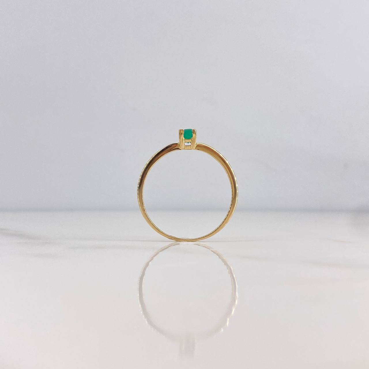 Solitaire Ring Rectangle 1gr / T5 1/4 / Emerald 30pts 18K Yellow Gold (Jewel) &