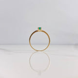 Solitaire Ring Rectangle 1gr / T5 1/4 / Emerald 30pts 18K Yellow Gold (Jewel) &