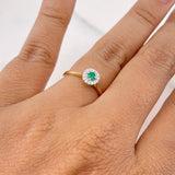Solitaire Solitaire Halo 1.75gr / T5 / Emerald 08pts Diamonds 07pts 18K Yellow Gold (Jewel) &