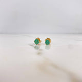Stud Earrings 0.85gr / Emeralds 50pts 18K Yellow Gold (Jewel) &