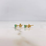 Stud Earrings 0.85gr / Emeralds 50pts 18K Yellow Gold (Jewel) &