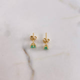 Stud Earrings 0.85gr / Emeralds 50pts 18K Yellow Gold (Jewel) &
