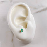 Stud Earrings 0.85gr / Emeralds 50pts 18K Yellow Gold (Jewel) &