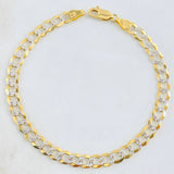 Cuban Links Bracelet 8gr / 8 1/4 in / 5.7mm Two Yellow White Gold +3 18K
