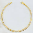 Cuban Links Bracelet 3.1gr / 7 in / 3.2mm Two Yellow White Gold +3 18K