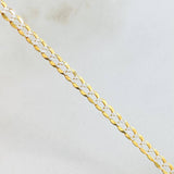Cuban Links Bracelet 3.1gr / 7 in / 3.2mm Two Yellow White Gold +3 18K