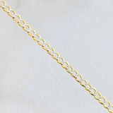 Pulso Cubano 2.35gr / 8 in / 2.5mm Dos Oros Amarillo Blanco +3 18K ©