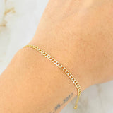 Pulso Cubano 2.2gr / 7 in / 2.6mm Dos Oros Amarillo Blanco +3 18K