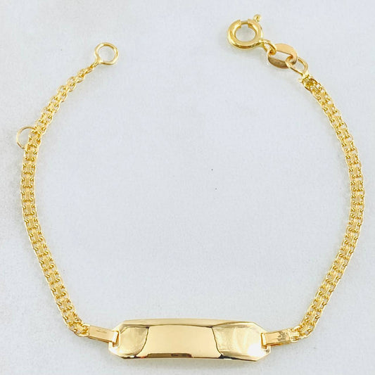 Bracelet Baby Rectangular Plate Chinese 2.55gr / 6 in / 2.2mm Yellow Gold +1 18K
