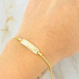 Bracelet Baby Rectangular Plate Chinese 2.55gr / 6 in / 2.2mm Yellow Gold +1 18K
